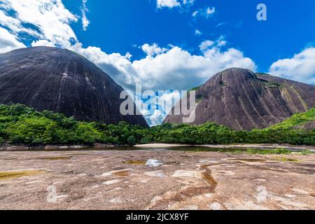 Colombia Granitic Rocks Huge granite hills, Cerros de Mavecure, Eastern Colombia, South America ...