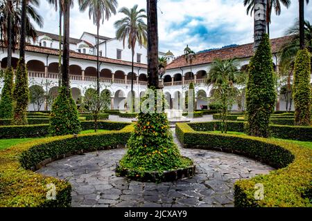 San Francisco Convent cloister, UNESCO World Heritage Site, Quito, Ecuador, South America Stock Photo