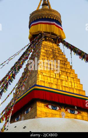 Bodnath (Boudhanath) stupa, the biggest Buddhist stupa in Kathmandu city, UNESCO World Heritage Site, Kathmandu, Nepal, Asia Stock Photo