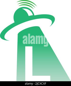 Ufo catch letter L icon design illustration vector Stock Vector