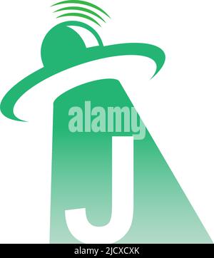 Ufo catch letter J icon design illustration vector Stock Vector