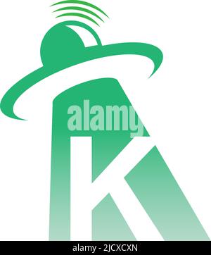 Ufo catch letter K icon design illustration vector Stock Vector