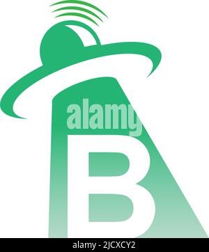 Ufo catch letter B icon design illustration vector Stock Vector