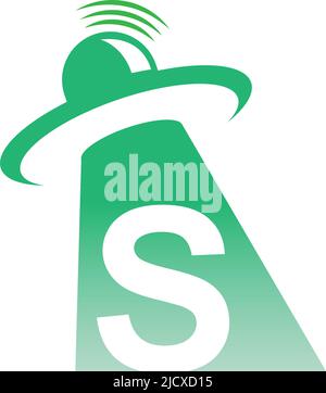 Ufo catch letter S icon design illustration vector Stock Vector