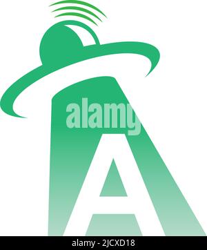 Ufo catch letter A icon design illustration vector Stock Vector