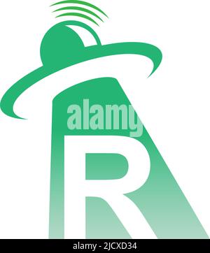 Ufo catch letter R icon design illustration vector Stock Vector