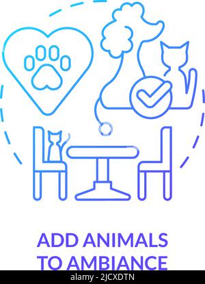 Add animals to ambiance blue gradient concept icon Stock Vector