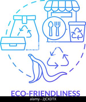 Eco-friendliness blue gradient concept icon Stock Vector