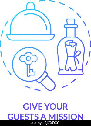 Give guests mission blue gradient concept icon Stock Vector
