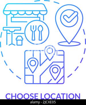 Choose location blue gradient concept icon Stock Vector