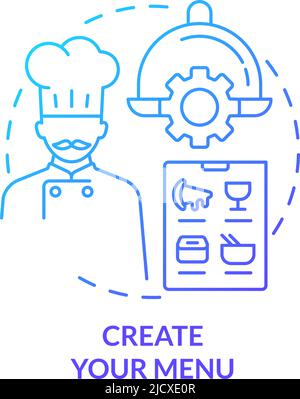 Create menu blue gradient concept icon Stock Vector