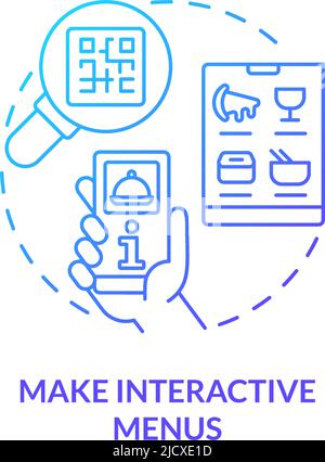 Make interactive menus blue gradient concept icon Stock Vector