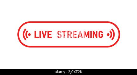 Live streaming icon button for broadcasting or online stream. Vector illustration. Stock Vector