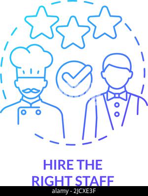 Hire right staff blue gradient concept icon Stock Vector