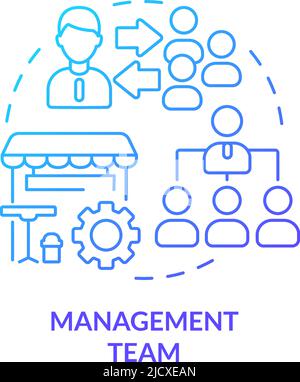 Management team blue gradient concept icon Stock Vector