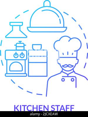Kitchen staff blue gradient concept icon Stock Vector