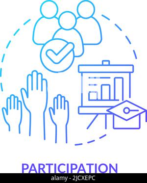 Participation blue gradient concept icon Stock Vector