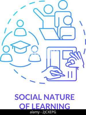Social interaction blue gradient concept icon Stock Vector Image & Art ...