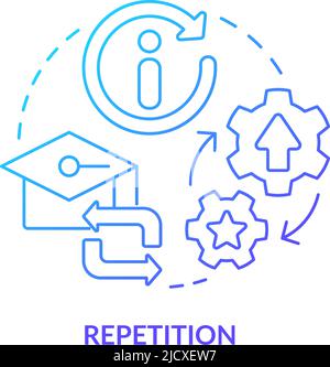 Repetition blue gradient concept icon Stock Vector