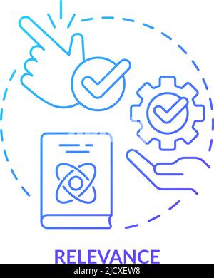 Relevance blue gradient concept icon Stock Vector
