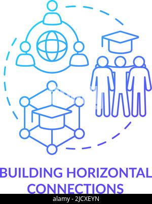 Building horizontal connections blue gradient concept icon Stock Vector