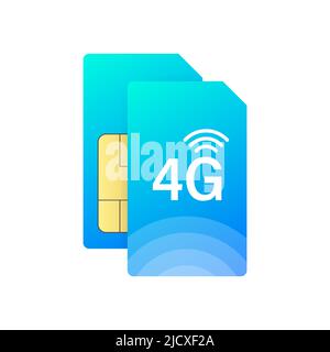 4G Sim Card. 4G technology background Stock Vector