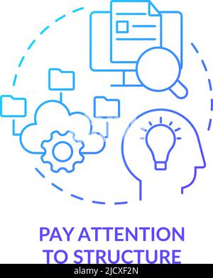 Pay attention to structure blue gradient concept icon Stock Vector
