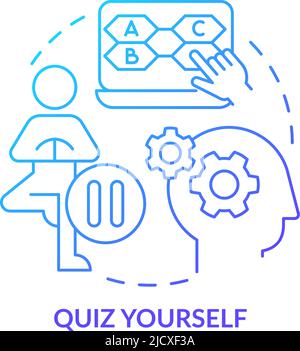 Quiz yourself blue gradient concept icon Stock Vector