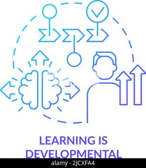 Learning is developmental blue gradient concept icon Stock Vector