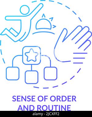 Sense of order and routine blue gradient concept icon Stock Vector