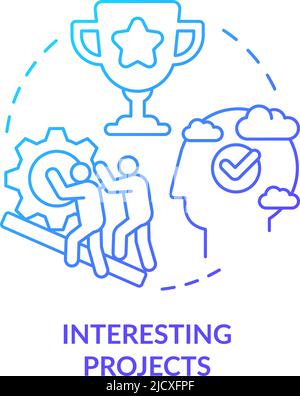 Interesting projects blue gradient concept icon Stock Vector