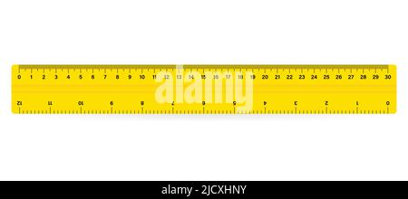 Measure tape with cm. Yellow ruler with scale metric. Tapeline