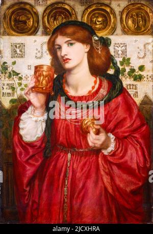 Dante Gabriel Rossetti, The Loving Cup, painting in oil on panel, 1867 Stock Photo