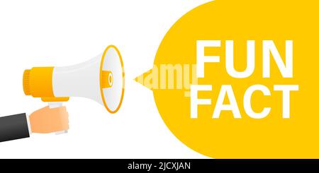 Hand holding megaphone with Fun fact Stock Vector