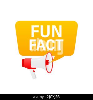 Hand holding megaphone with Fun fact Stock Vector