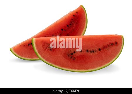 Watermelon slices isolated on white, clipping path included Stock Photo