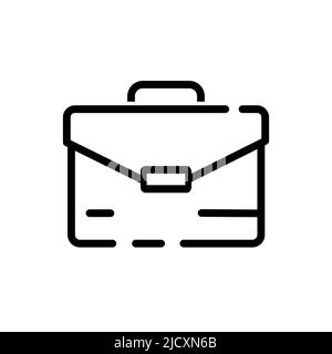 Outline icon of suitcase. Briefcase vector icon. Briefcase black line icon isolated on white background. Suitcase black symbol. Stock Vector