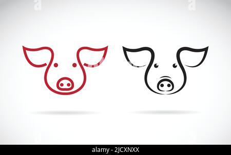 Vector of a pig head design on a white background. Farm animals. Easy editable layered vector illustration. Stock Vector