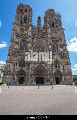 Toul Cathedral is a Roman Catholic church in Toul, Lorraine, France. It is a classic example of late Gothic architecture in the Flamboyant style. The Stock Photo