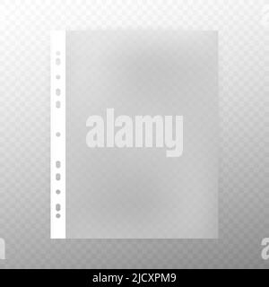 Sheet plastic protector, clear folder file Stock Vector