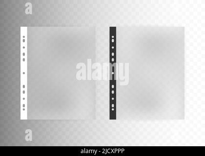 Sheet plastic protector, clear folder file Stock Vector