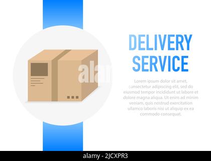 Delivery service Website Banner. Vector illustration Stock Vector