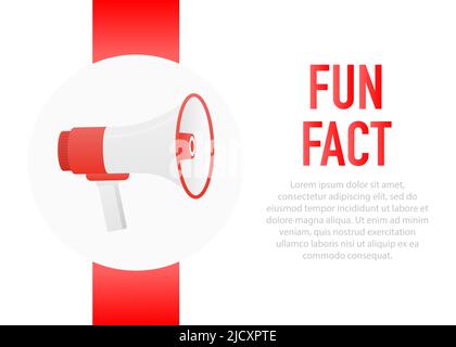 Hand holding megaphone with Fun fact Stock Vector