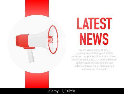 Hand holding megaphone with Latest News Stock Vector