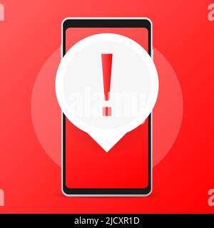 Alert message mobile notification. Danger error alerts Stock Vector
