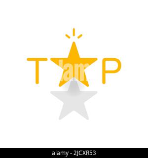Top yellow label on white background. Stock Vector