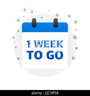 One week to go offer. Calendar icon. Vector illustration. Stock Vector