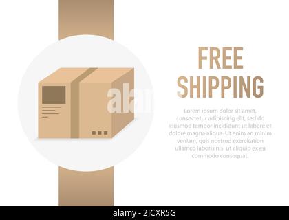Free Shipping Box. Vector illustration. Stock Vector