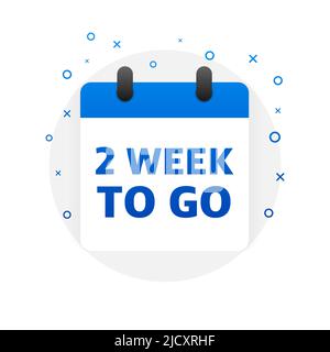 Two week to go offer. Calendar icon. Vector illustration. Stock Vector