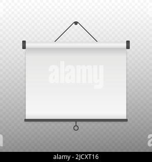 White blank projection screen for presentation or conference. Stock Vector